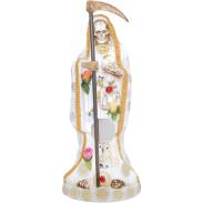 RESINA ARTESANAL | Imagen Santa Muerte Vestida 30 cm (Blanca) (c/ Amuleto Base) - Resina