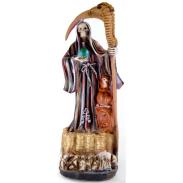 RESINA ARTESANAL | Imagen Santa Muerte 45 cm. Belen o Guardian (7 Colores Rayada) (c/ Amuleto Base)