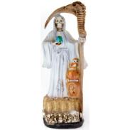 RESINA ARTESANAL | Imagen Santa Muerte 45 cm. Belen o Guardian (Blanca) (c/ Amuleto Base) - Resina