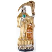 RESINA ARTESANAL | Imagen Santa Muerte 45 cm. Belen o Guardian (Dorada) (c/ Amuleto Base)