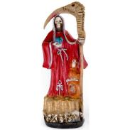 RESINA ARTESANAL | Imagen Santa Muerte 45 cm. Belen o Guardian (Roja) (c/ Amuleto Base) - Resina