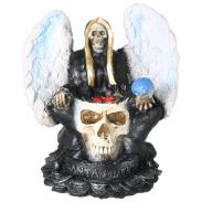 RESINA ARTESANAL | Imagen Santa Muerte Corazon 30 x 27cm (Negra) - Resina