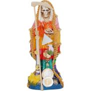 RESINA ARTESANAL | Imagen Santa Muerte Vestida 20 cm. (7 Colores) (c/ Amuleto Base) - Resina