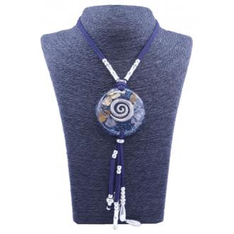 COLGANTES Y COLLARES ENERGETICOS | Collar Orgon Espiral Azul con Abalorios (5,4 cm Ajustable)