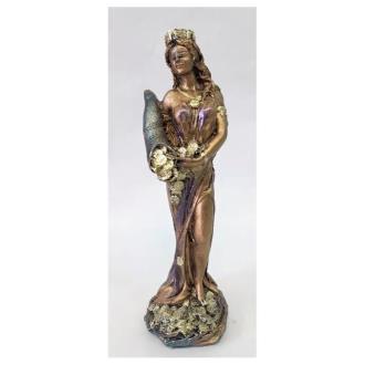 RESINA | IMAGEN Resina Diosa de la Fortuna 18 cm (Dorado Metalizado)