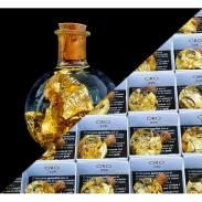 BOTELLITAS | Amuleto Botella de Oro Matraz  (Unidad) (C54)