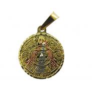 VARIOS ORIGENES DEL MUNDO | Amuleto Calendario Azteca Tumbaga 3 Metales 3.5 cm