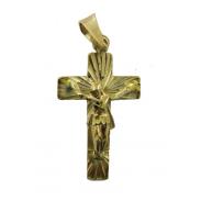 PROTECCION Y ENERGETICOS | Amuleto Cristo en Cruz Tumbaga Dorada 3.5 cm