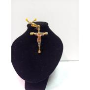 VARIOS ORIGENES DEL MUNDO | Amuleto Cruz de Amarre c/ Cristo Tumbaga 3 Metales 5.5 cm