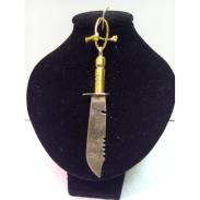 VARIOS ORIGENES DEL MUNDO | Amuleto Espada Metal Cuchillo 7 cm (Mango Dorado)