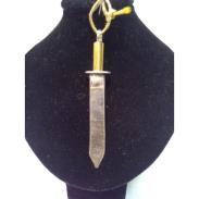 VARIOS ORIGENES DEL MUNDO | Amuleto Espada Metal Lisa 7 cm (Mango Dorado)