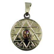 VARIOS ORIGENES DEL MUNDO | Amuleto Estrella 6 Puntas Atrae y Repele Opalo con Tetragramaton 2.5 cm
