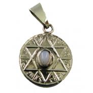 VARIOS ORIGENES DEL MUNDO | Amuleto Estrella 6 Puntas Atrae y Repele Piedra Luna con Tetragramaton 2.5 cm