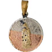 PROTECCION Y ENERGETICOS | Amuleto Guadalupe con Calendario Tumbaga 3 Metales 5 cm