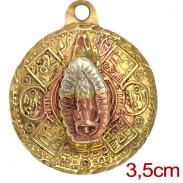 PROTECCION Y ENERGETICOS | Amuleto Guadalupe con CalendarioTumbaga 3 Metales 3.5 cm