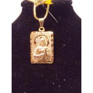VARIOS ORIGENES DEL MUNDO | Amuleto Judas Tadeo Rectangular Tumbaga Dorado 3 cm (Medalla)
