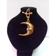 VARIOS ORIGENES DEL MUNDO | Amuleto Luna Tumbaga Dorada 4.5 cm