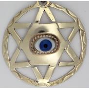 OJO TURCO | Amuleto Ojo Turco Peltre Circulo Estrella 4.5 cm