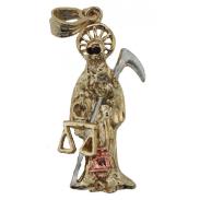 PROTECCION Y ENERGETICOS | Amuleto Santa Muerte Tumbaga Balanza Movible 3 Metales c/ Bola 4 cm