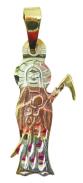 VARIOS ORIGENES DEL MUNDO | Amuleto Santa Muerte Tumbaga Plana 3 Metales 3.5 cm