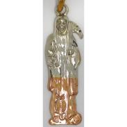 PROTECCION Y ENERGETICOS | Amuleto Santa Muerte Tumbaga Plana 3 Metales 6 cm