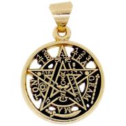 COLGANTES PLATA Y GOLD FILLED | Amuleto Tetragramaton 2,5 cm Gold Filled