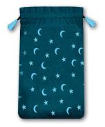 BOLSAS TAROT | Bolsa Tarot Mini Terciopelo Azul 13,5 x 8,5 cm (Motivo Estrellas y Lunas) *