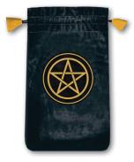 BOLSAS TAROT | Bolsa Tarot Mini Terciopelo Negro 13,5 x 8,5 cm (Motivo Pentagrama) *