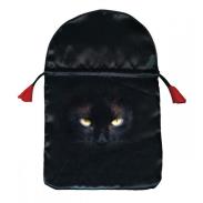 BOLSAS TAROT | Bolsa Tarot Seda Negra 23 x 16 cm (Motivo Gato Negro) *