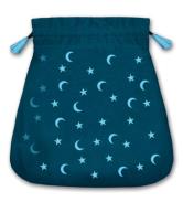 BOLSAS TAROT | Bolsa Tarot Terciopelo Azul 20,5 x 20 cm (Motivo Estrellas y Lunas) *