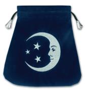 BOLSAS TAROT | Bolsa Tarot Terciopelo Azul 20.5 x 20 cm (Motivo Luna)