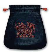 BOLSAS TAROT | Bolsa Tarot Terciopelo Negro 20,5 x 20 cm (Motivo Dragon) (HAS)