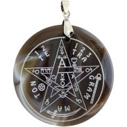 GEOMETRIA SAGRADA | Colgante Geometria Tetragramatron Agata Gris (Has)
