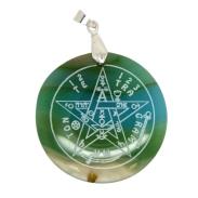 GEOMETRIA SAGRADA | Colgante Geometria Tetragramatron Agata Verde (Has)
