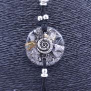 COLGANTES Y COLLARES ENERGETICOS | Collar Orgon Espiral Negro con Abalorios (3,7 cm Ajustable)