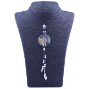 COLGANTES Y COLLARES ENERGETICOS | Collar Orgon Mano de Fatima Azul con Abalorios (3,7 cm Ajustable)