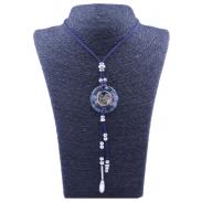 COLGANTES Y COLLARES ENERGETICOS | Collar Orgon Trisquel Azul con Abalorios (3,7 cm Ajustable)