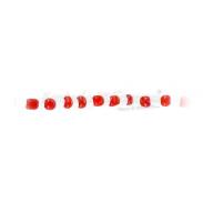 COLLARES SIMPLES 1 VUELTA | Collar Santeria Chango 1 x 1 (Bco -Rojo) (1 V) (110 cm)