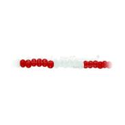 COLLARES SIMPLES 1 VUELTA | Collar Santeria Chango 6 x 6  (Bco-Rojo) (1 V) (110 cm)