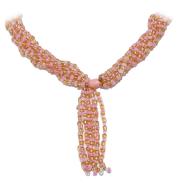 COLLARES MAZO | Collar Santeria Mazo Obba (Simple) (Amarillo-Rosa Cristal)  (140 a 160 cm)