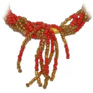 COLLARES MAZO | Collar Santeria Mazo Ochun Camino 5 x 5 Amarillo - Rojo  (140 a 160 cm)