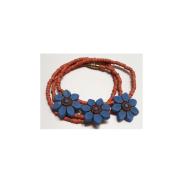 AMULETOS TERRACOTA | Collar Terracota 3 Flores Azules