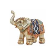 RESINA | Elefante Resina 13 x 14 cm aprox. (Motivo manto colores) (C2)