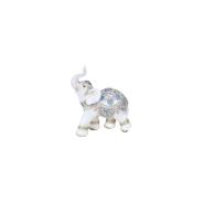 RESINA | Elefante Resina Blanco y Colores 13 x 11 x 4.5 cm.. (C6)