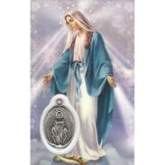 ESTAMPAS RELIGIOSAS | Estampa con Medalla Milagrosa 5.5 x 8.5 cm.(Oracion Ave Maria)