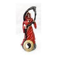 RESINA ARTESANAL | Imagen Santa Muerte 48 cm. Horoscopo Yin Yang (Roja) (c/ Amuleto Base) - Resina