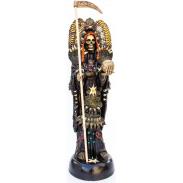RESINA ARTESANAL PREMIUM | Imagen Santa Muerte Azteca Aguila 110 cm 43 inch (c/ Amuleto Base) - Resina