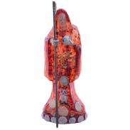 RESINA ARTESANAL | Imagen Santa Muerte C/ Monedas 30 cm. (Transparente Roja) (c/ Amuleto Base)Artesanal Puede Variar el color y forma de los detalles- Resina(has)