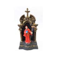 RESINA ARTESANAL | Imagen Santa Muerte Con Capilla Negra 40 x 20 x 12 cm (Roja) Resina