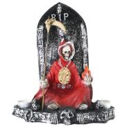 RESINA ARTESANAL | Imagen Santa Muerte con Lapida 27 cm 11 inch (Roja)  Artesanal puede variar el color y la forma de los detalles  Resina - Resina